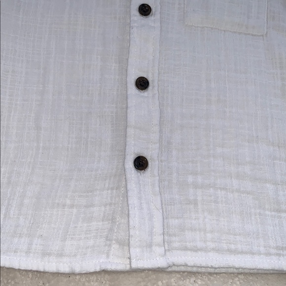 Cat & Jack White Cotton Button Down Shirt 4T EUC Beach Summer Photos - Picture 5 of 11